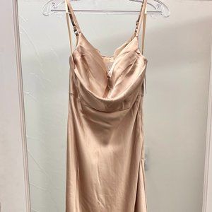 NEVER WORN | Revelry Skye Satin Dress - Size 4, Champagne